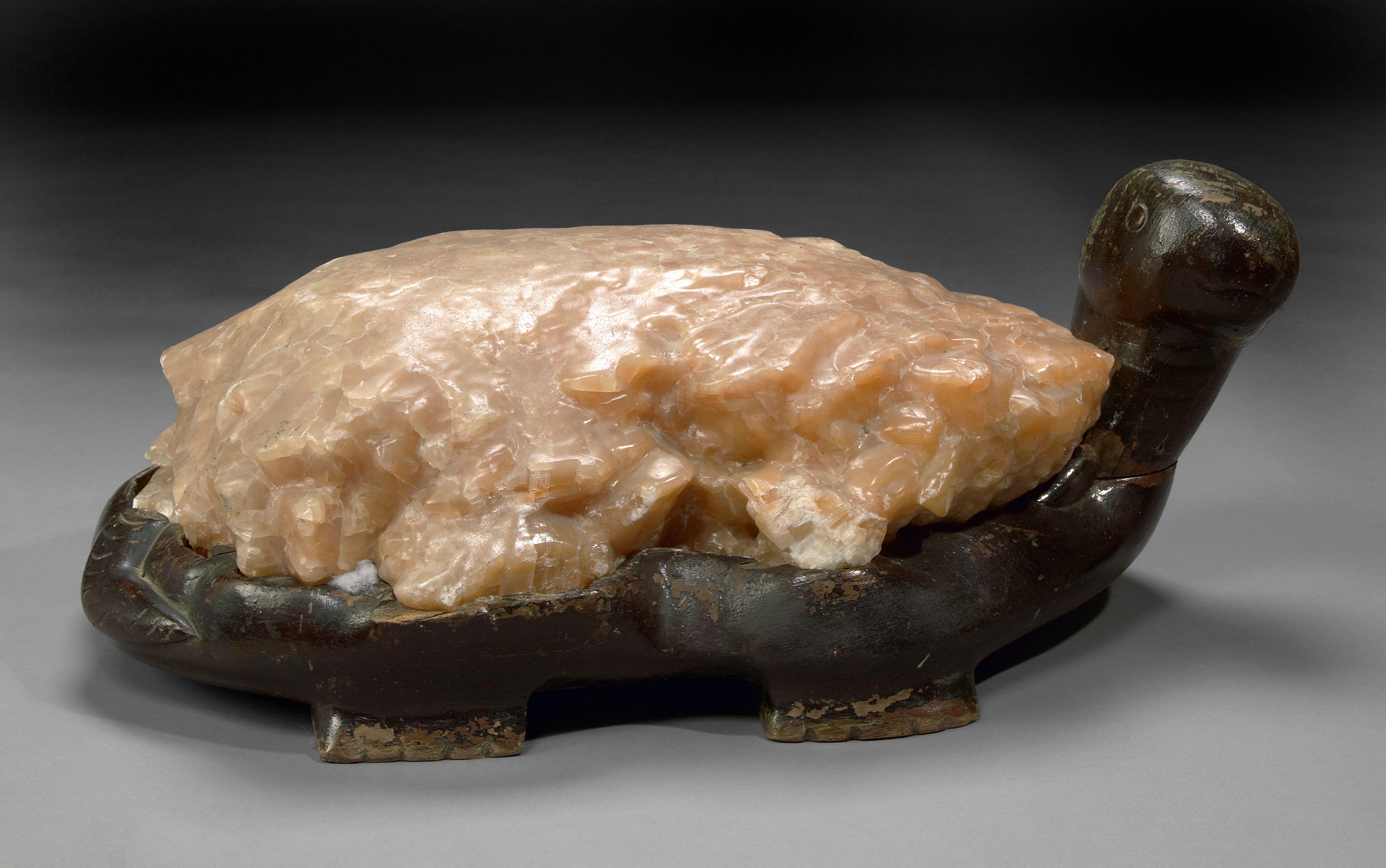Calcite Specimen on Turtle-Form Base—"Longevity"
