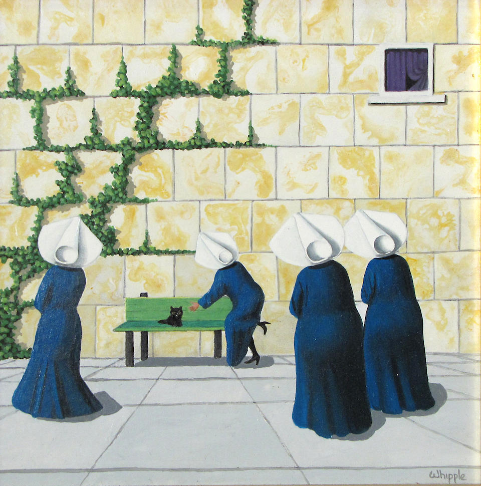 Bonhams : Frank Whipple (American) Nuns at red barn; Nuns with black ...