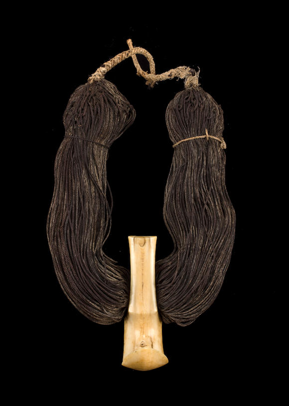 Bonhams An Important Ivory Human Hair And Indigenous Cordage Necklace Lei Niho Palaoa 3330