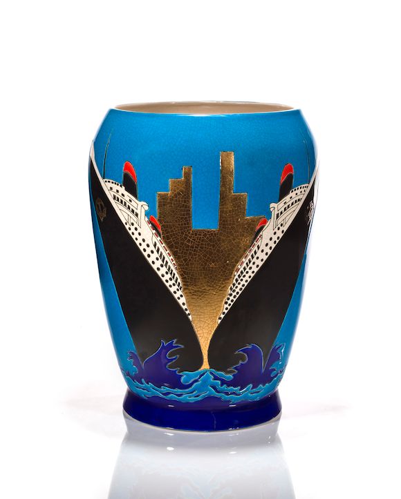 Bonhams A Longwy glazed earthenware vase New York, New York designed