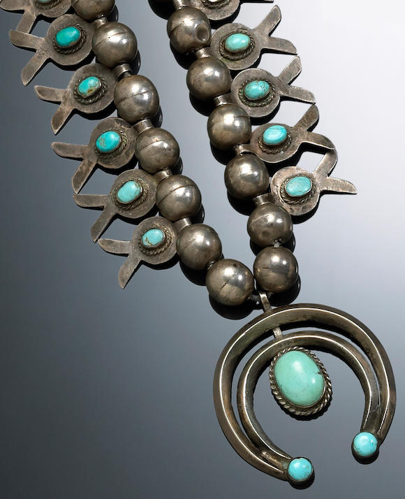 Bonhams : A Hopi squash blossom necklace