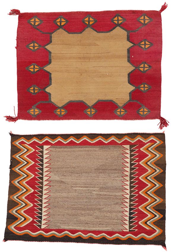 Bonhams Two Navajo saddle blankets