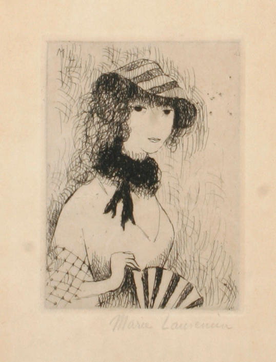 Bonhams Marie Laurencin French 1885 1956 Jeune Fille à Léventail 1189