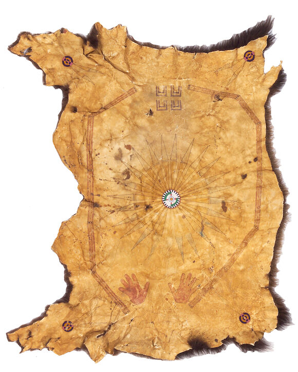 Buffalo Robe Templete Bonhams : A Plains-style beaded and painted buffalo robe