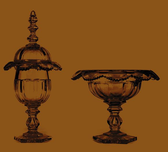 Bonhams A Continental cut glass table garniture