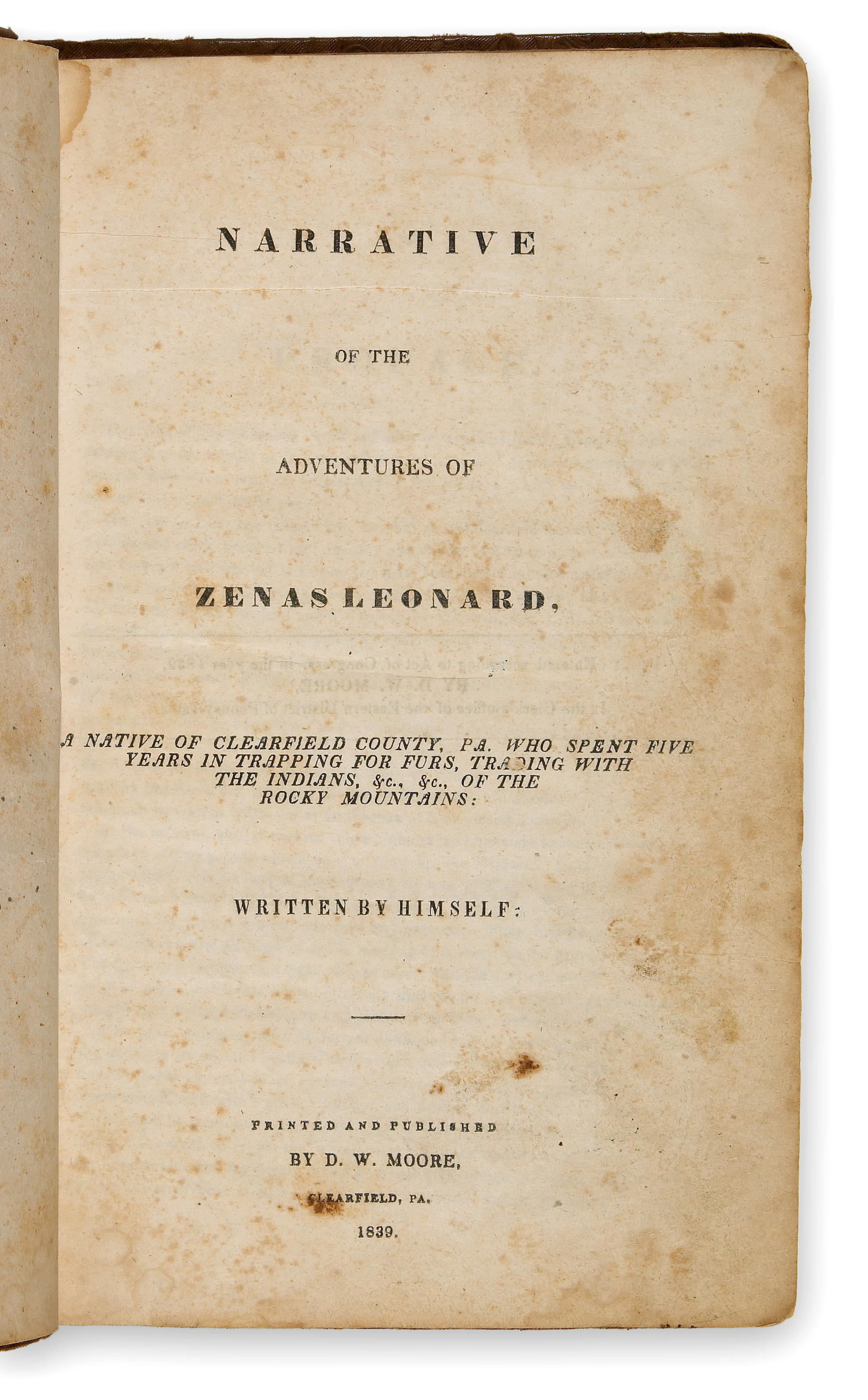 narrative of the adventures of zenas leonard