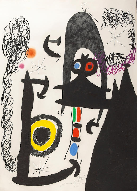 Bonhams : Joan Miró (Spanish, 1893-1983); Escalade vers la Lune;