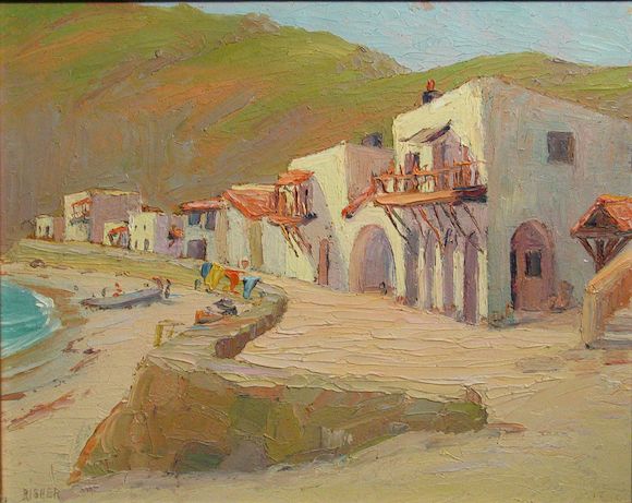 Anna Risher Bonhams : Anna Priscilla Risher (1875-1946) Italian village at Laguna ...