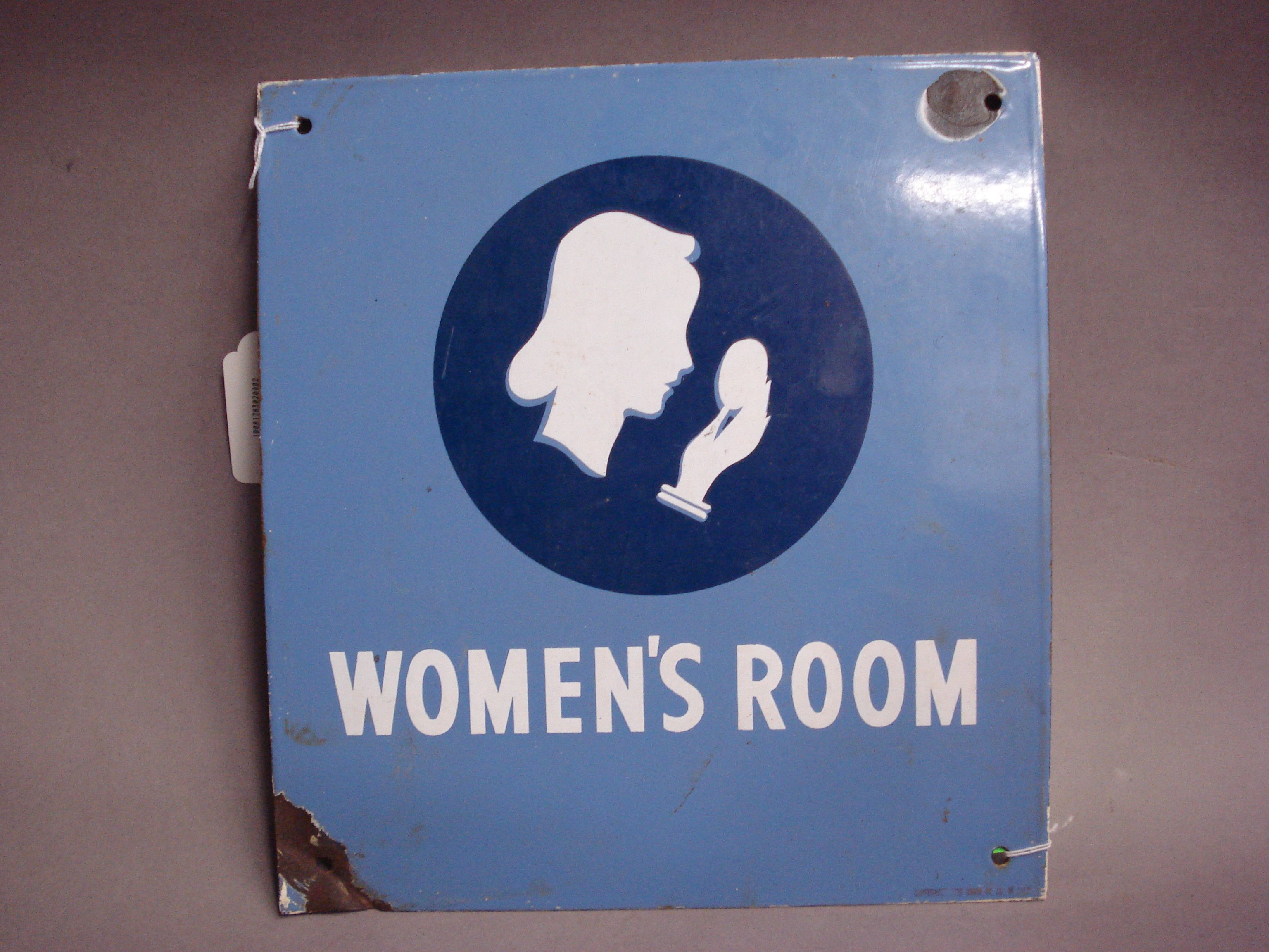 Bonhams Cars : A Union Oil Company 'Women's Room' enamel advertising ...