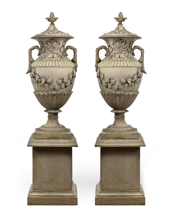 Bonhams : A pair of Neoclassical style terracotta and composition ...