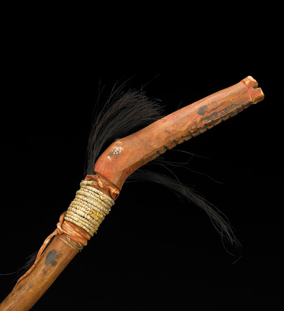 Bonhams : An Arapaho Tomahawk Society effigy stick