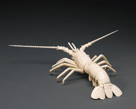 Bonhams : A ivory reticulated lobster 20th Century