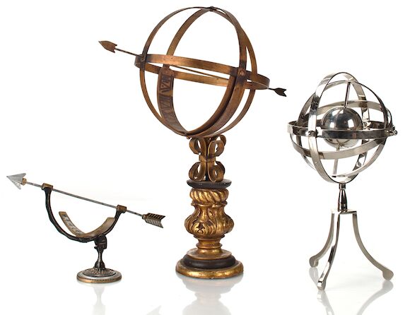 Bonhams : A pair of armillaries and a sundial 20 x 17-1/2 in. (50.8 x ...
