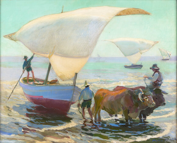 Bonhams : Arthur Grover Rider (American, 1886-1975) Spanish boats 26 x ...