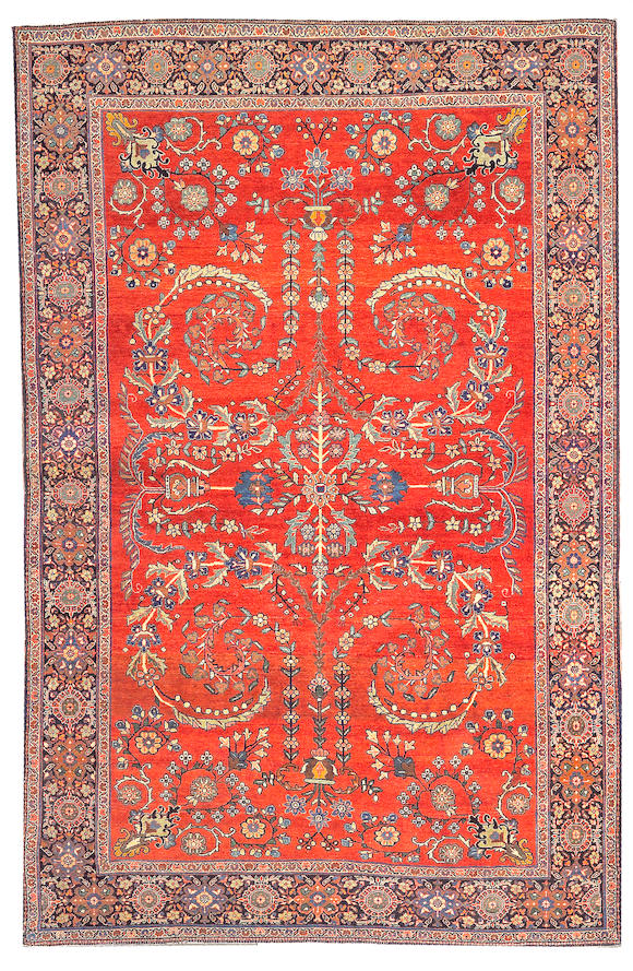 Bonhams A Fereghan Sarouk Rug Central Persia Size Approximately 4ft 3in X 6ft 7in