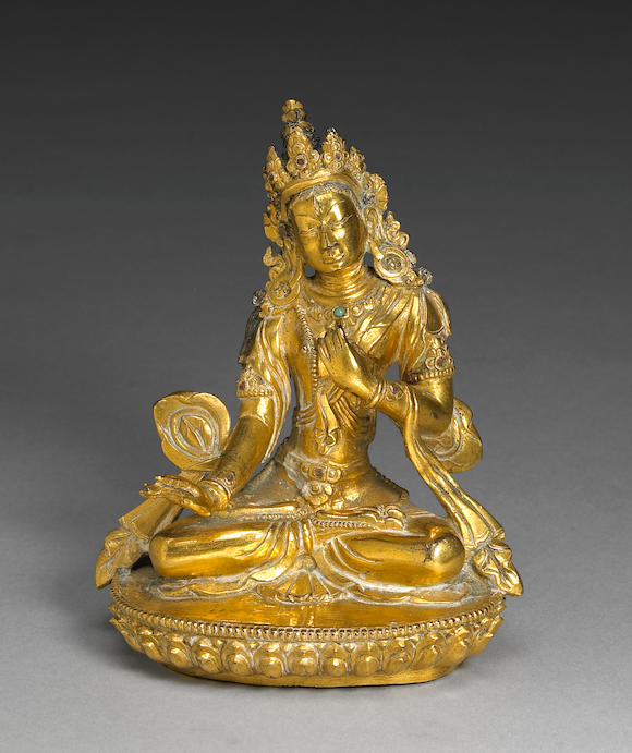 Bonhams : A Tibeto-Chinese gilt bronze figure of Sitapatra