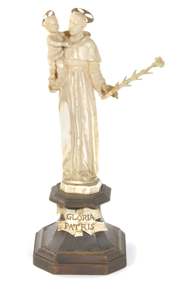 Bonhams : A Continental carved ivory figure of Saint Anthony 19th century