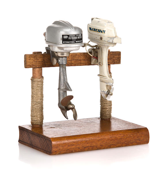 Bonhams : Two vintage miniature model outboard motors 6 x 3-1/2 x 5-1/2 ...