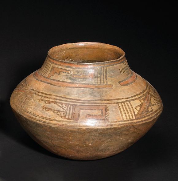 Bonhams : A Rio Grande polychrome glazeware jar