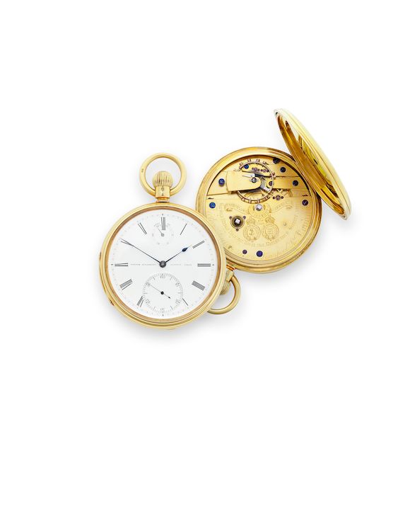 Bonhams : Victor Kullberg. A fine 18K gold open face keyless fusee free ...