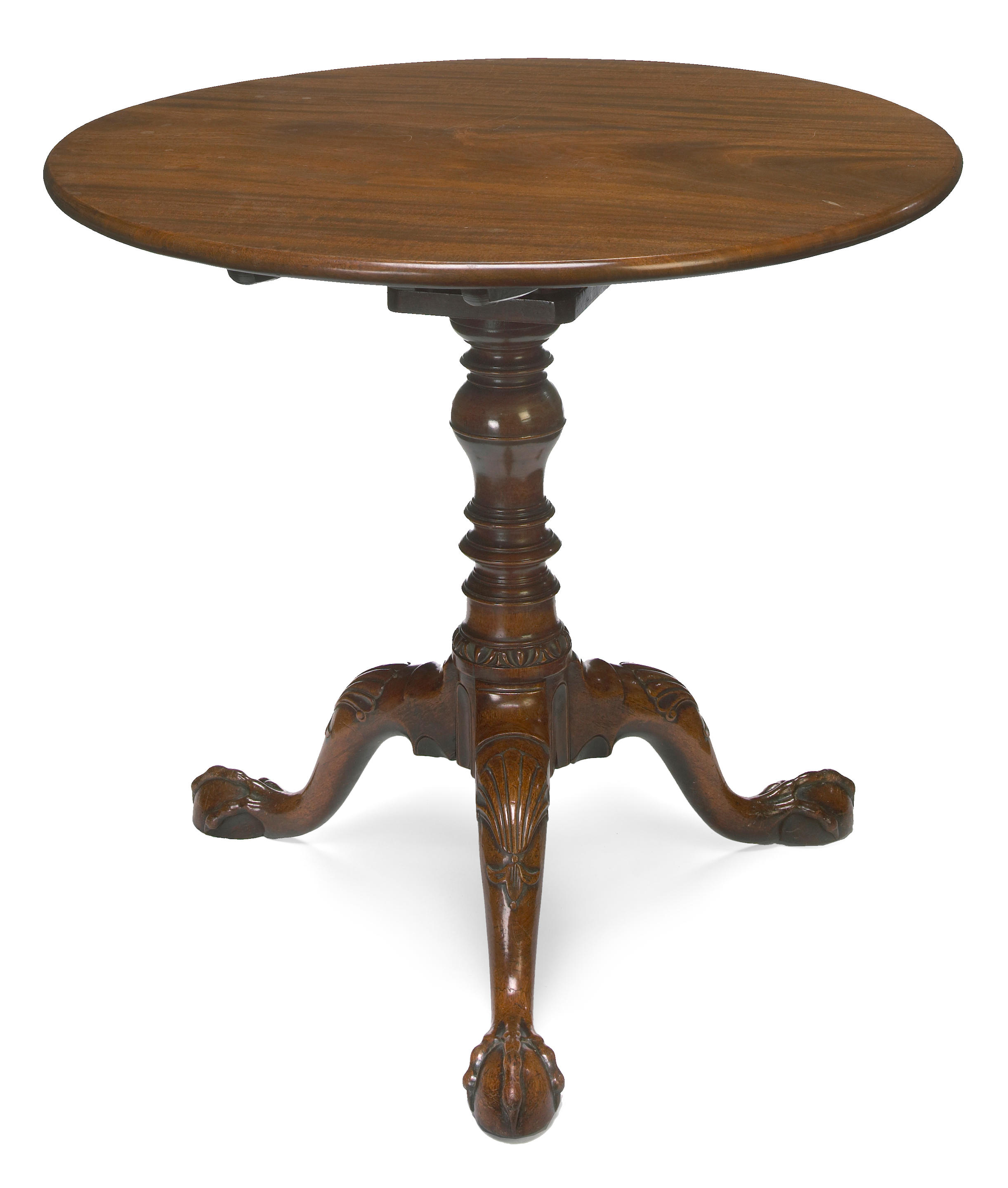 A good George III carved mahogany tripod table third quarter 18th century