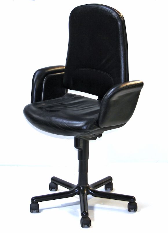 Bonhams : A Herman Miller Black leather desk chair