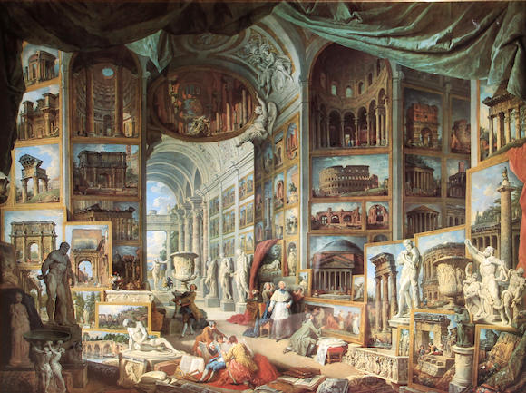 Bonhams : After Giovanni Paolo Pannini; Galleria di vedute di Roma Antica;