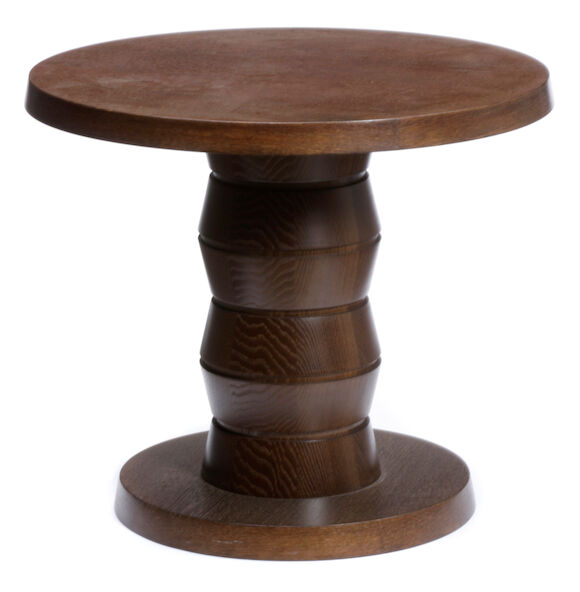 Bonhams : A pair of Contemporary dark stained wood round tables
