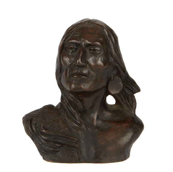 Bonhams : After Charles Marion Russell, C.M. Russell, bronze Bust of an ...