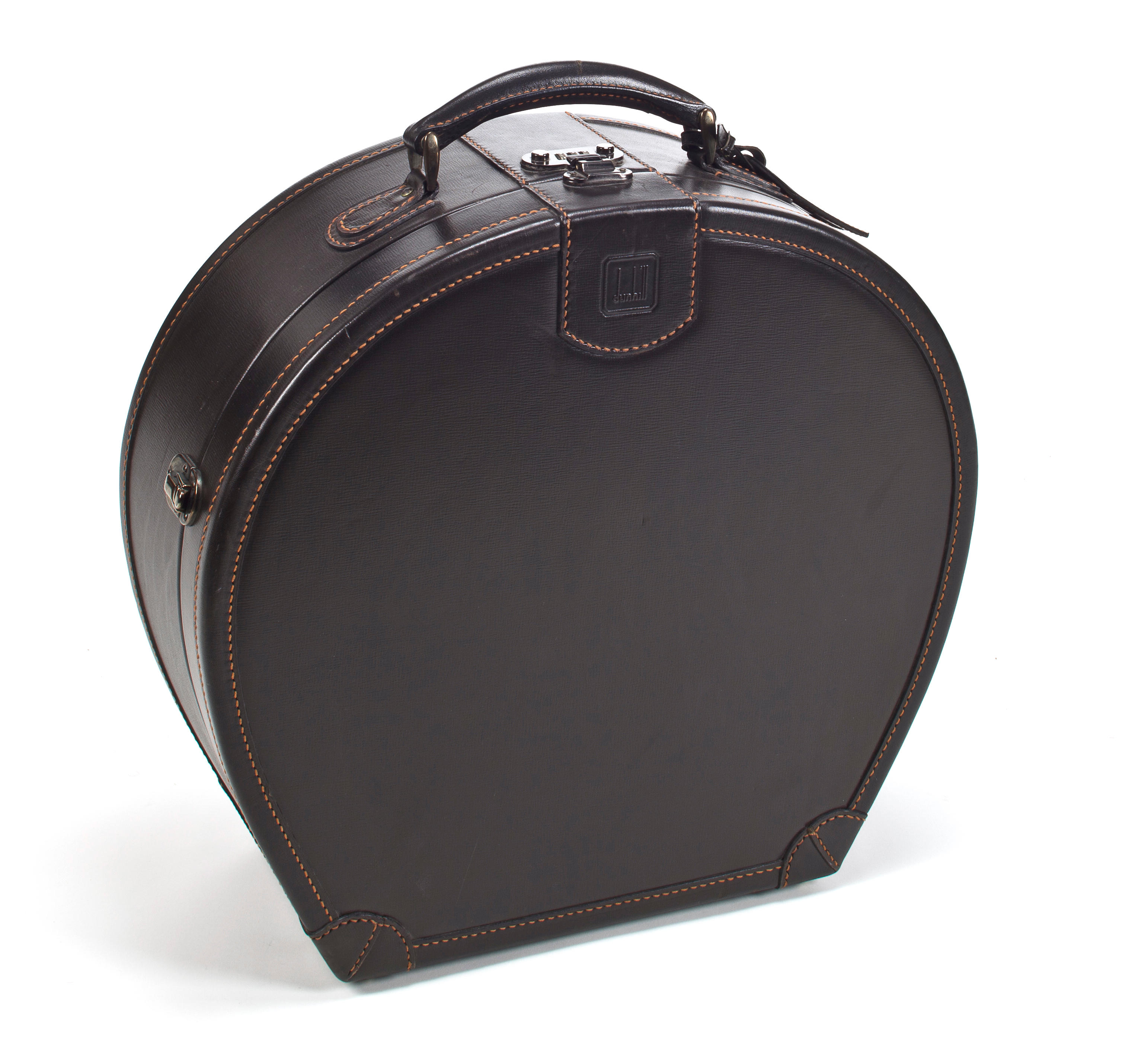 Bonhams Cars : A Dunhill semi-circular black leather case,