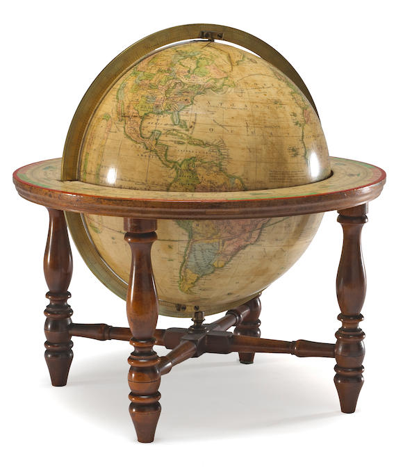 Bonhams : A terrestrial table globe on mahogany stand H. B. Nims & Co ...