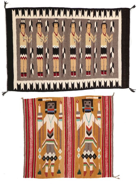 Bonhams : Two Navajo Yei rugs