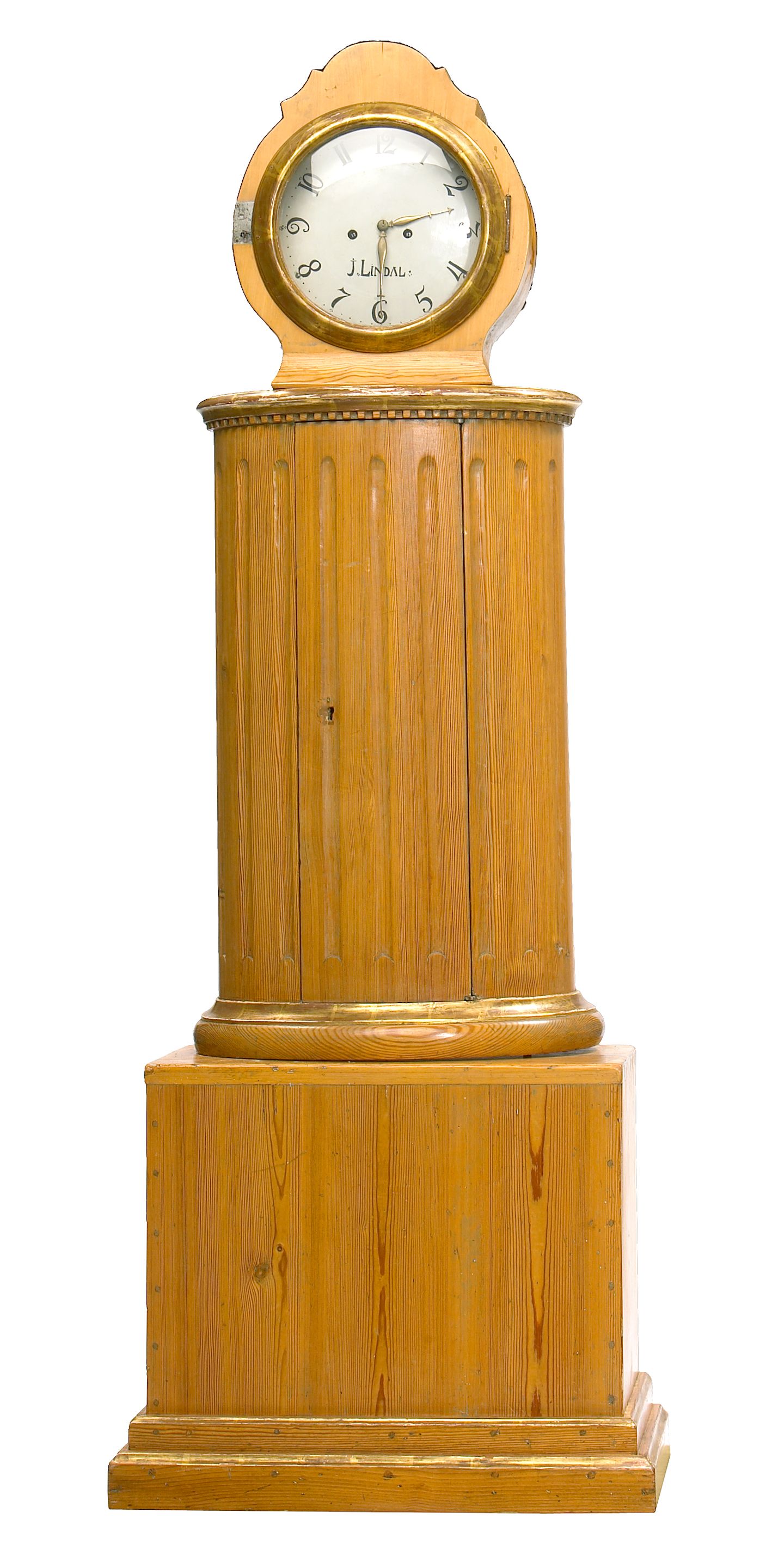 A Swedish pine tallcase clock