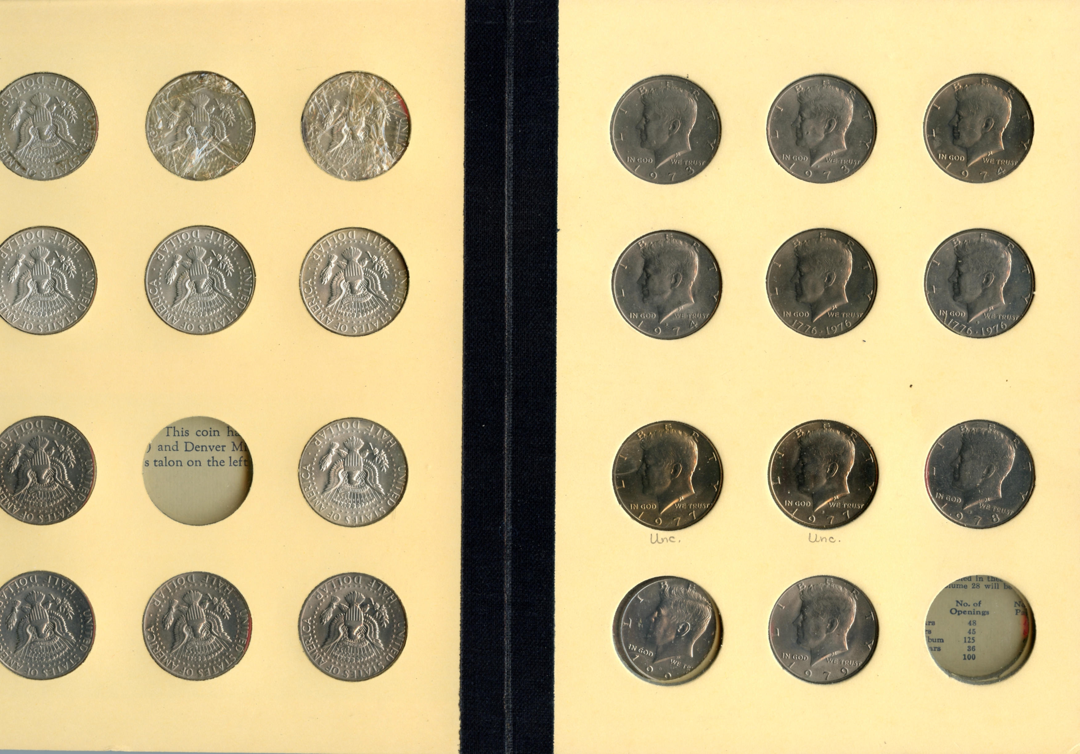 Mint Set 15 Brilliant Uncirculated coins in a Capital holder 1954 P-D-S U.S 