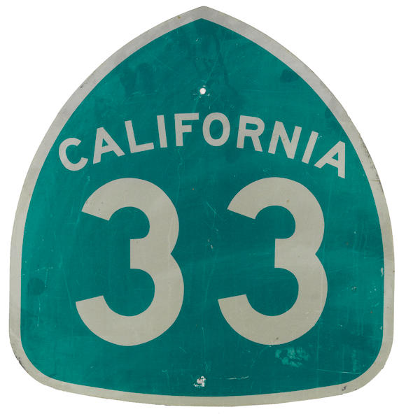 bonhams-a-california-route-33-sign
