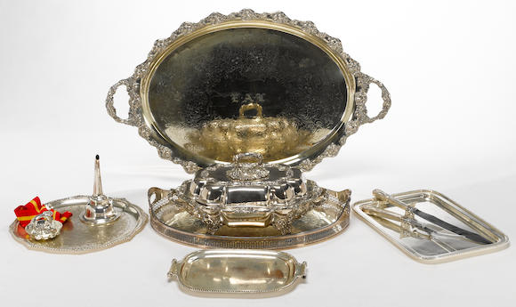 Bonhams : A group of Sheffield plate and electroplated table articles ...
