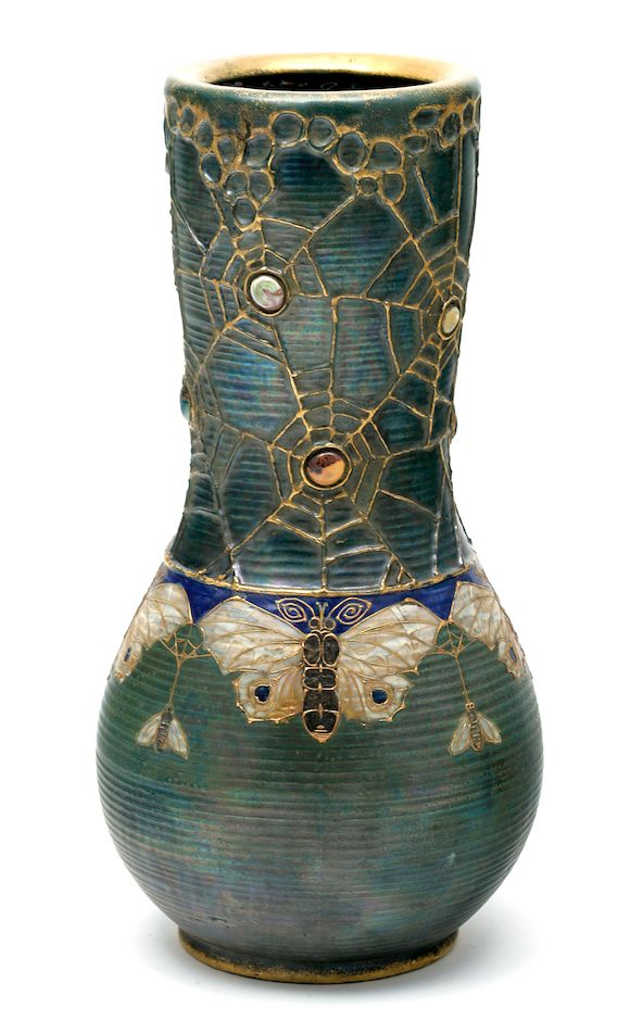 Bonhams An Amphora glazed stoneware Butterfly and Spiderweb Semiramis