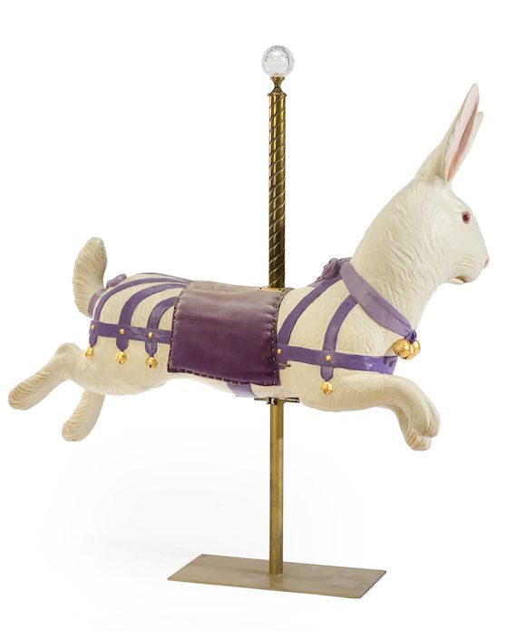 Bonhams : A French carved and painted carousel rabbit Bayol late 19th ...