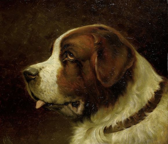 Bonhams : English School, 19th century Head study of a St. Bernard 20 5 ...