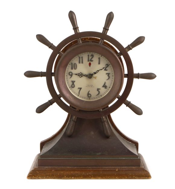 Bonhams A Chelsea brass electric ship's bell mantel clock