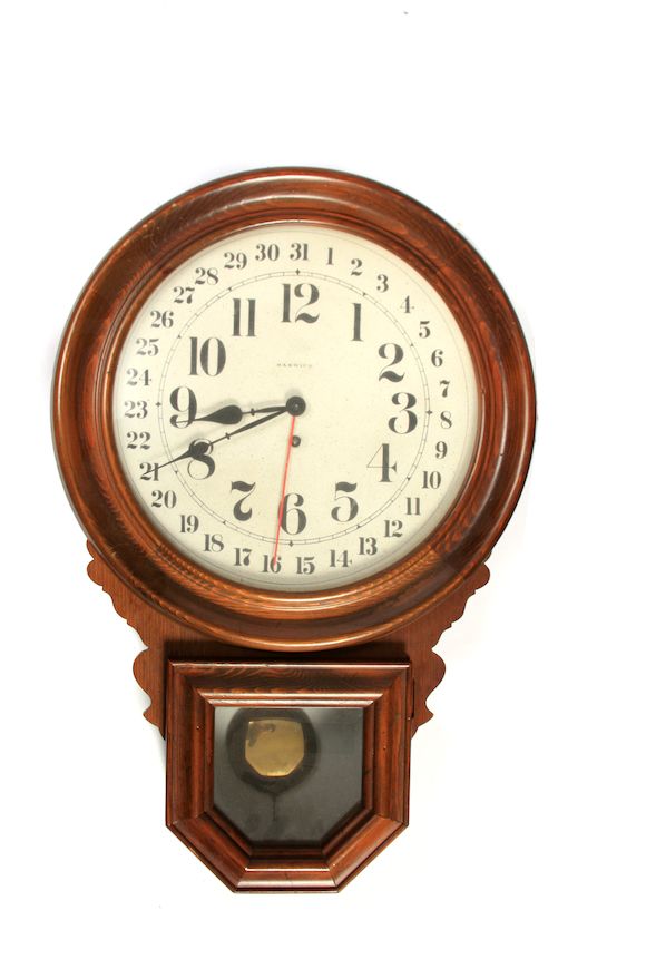 Bonhams A drop dial wall clock with calendar