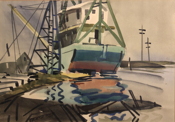 George Booth Reeds Delta Bonhams : George Booth Post (American, 1906-1997) Dredge 14 3/4 x 21 3/4in