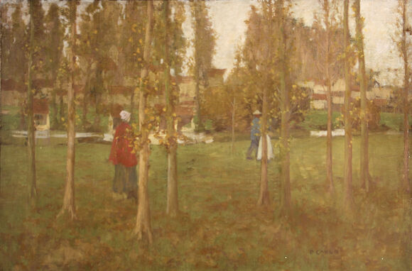 Bonhams : David Gauld, RSA (British, 1865-1936) Figures among trees 20 ...