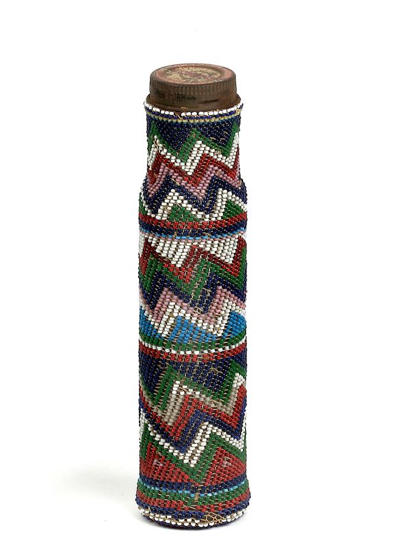 Bonhams BeadCovered Glass Bottle, South Africa