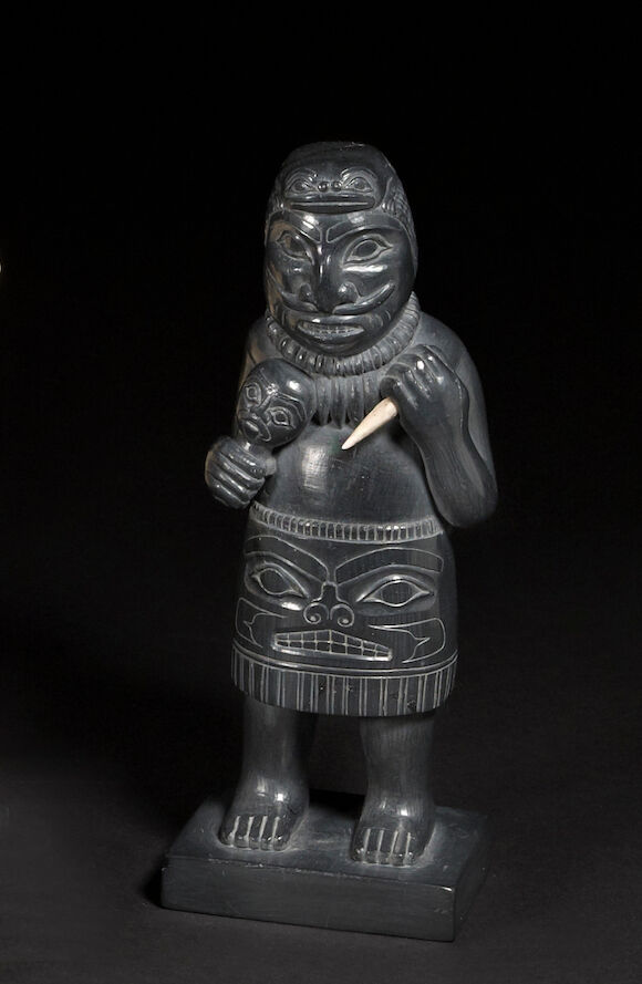 Bonhams : A Haida argillite figure of a shaman