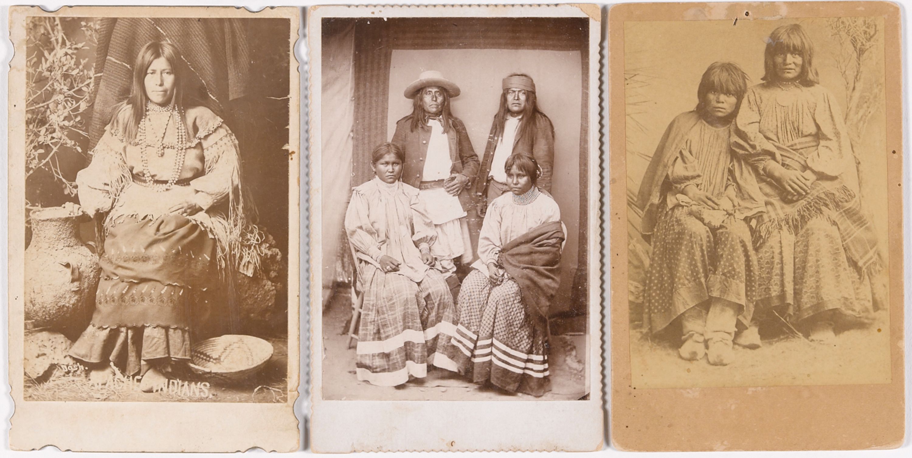 Three cabinet cards, Apache interest