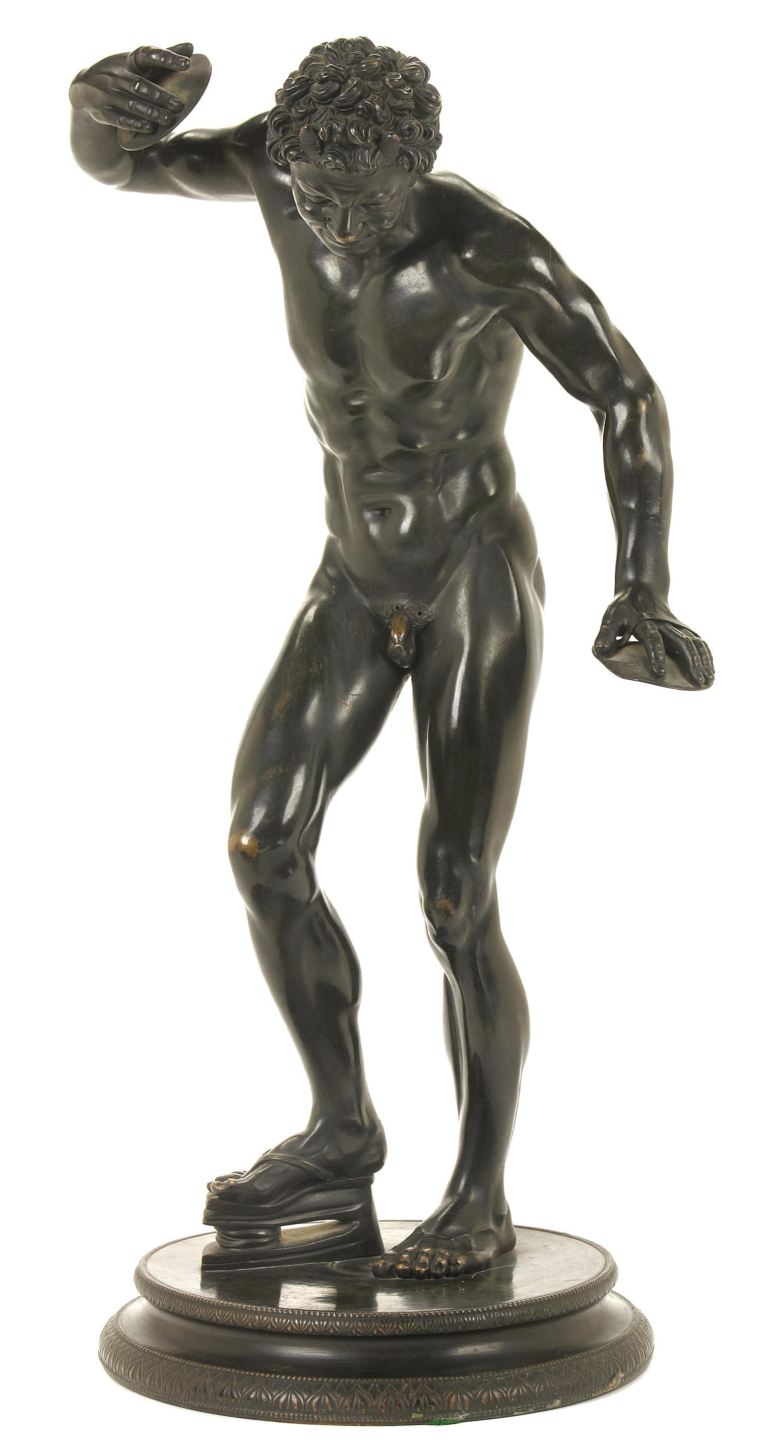 An Italian bronze figure of the Dancing Faun after the antique Sabatino de...