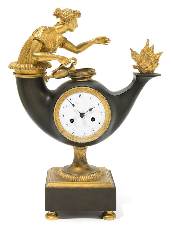 Bonhams : An Empire gilt and patinated bronze mantel clock early 19th ...