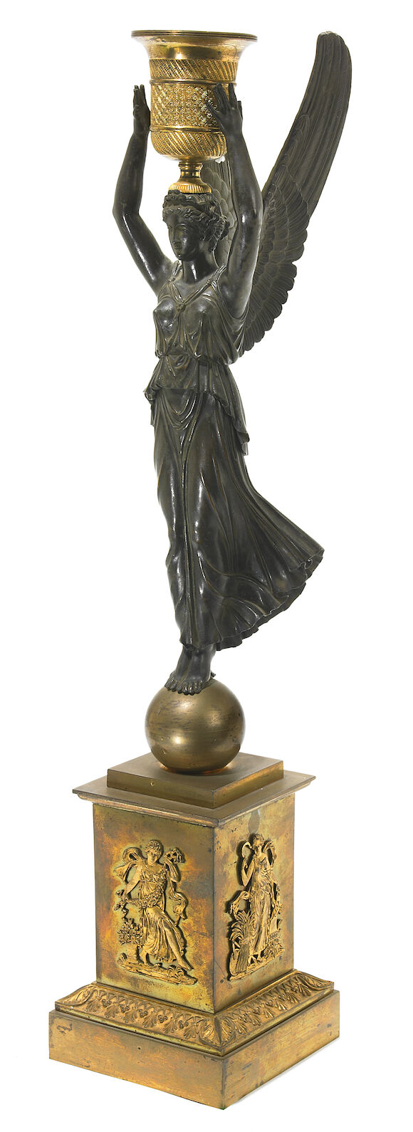 Bonhams : An Empire gilt and patinated bronze figural lamp early 19th ...