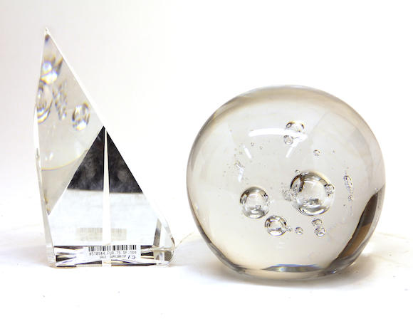 Bonhams : A Schneider bubble glass sphere and a contemporary glass ...